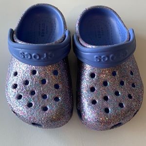 Purple sparkle Crocs